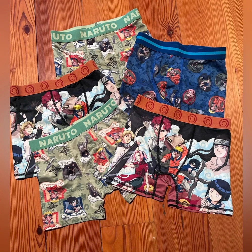 Naruto Boy’s Themed Boxer Briefs Set of 5, Size 8